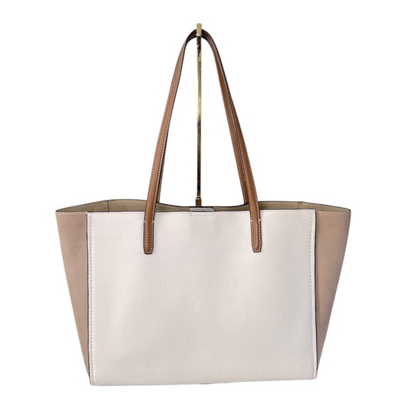 Tory Burch Carson Colorblock Tote New Ivory Leather Bag Style 81957 - Picture 15 of 17